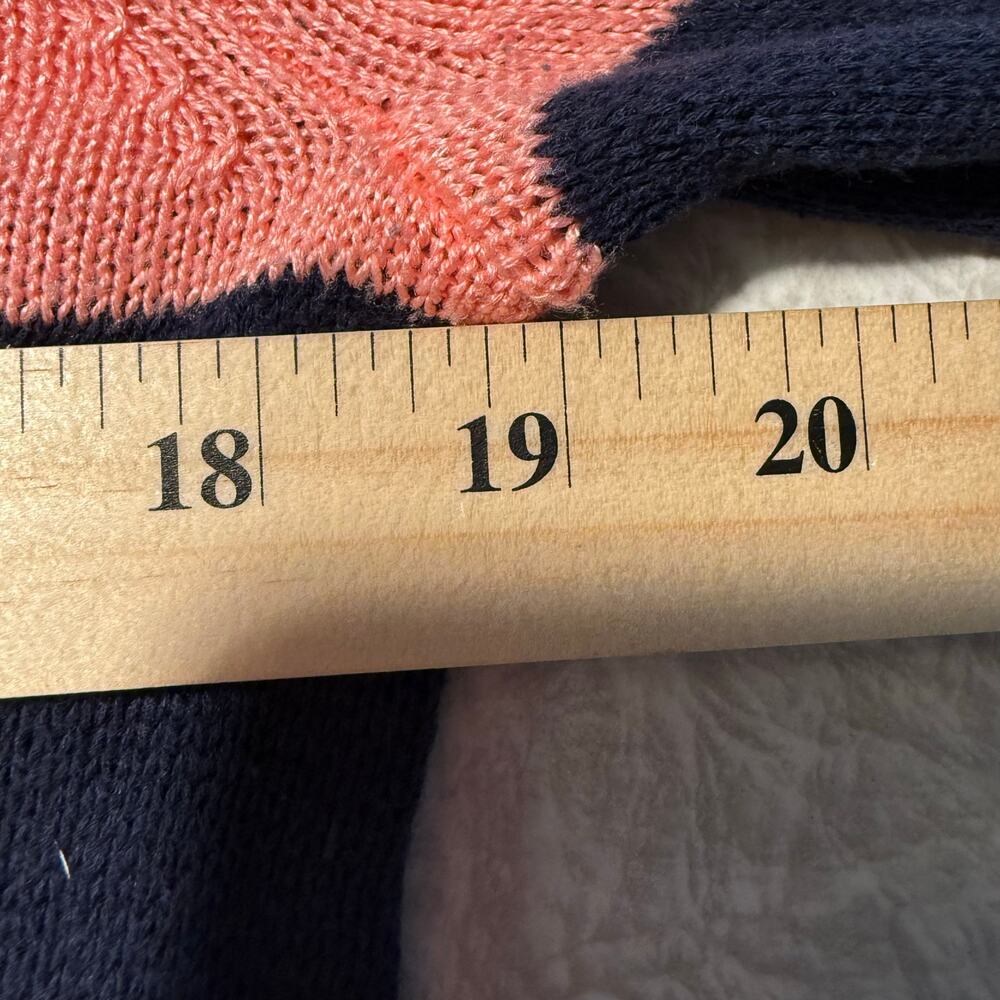 Lilly Pulitzer Adair Sweater – Size M – Pink Navy Stripe Henley Pullover Knit - Picture 9 of 10